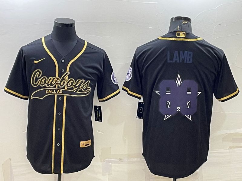 Men Dallas Cowboys #88 Lamb Black Gold 2022 Nike Co branded NFL Jersey->dallas cowboys->NFL Jersey